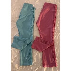 Earth Yoga Capri Leggings Women’s 2 Pairs Pink/Blue Size M/L